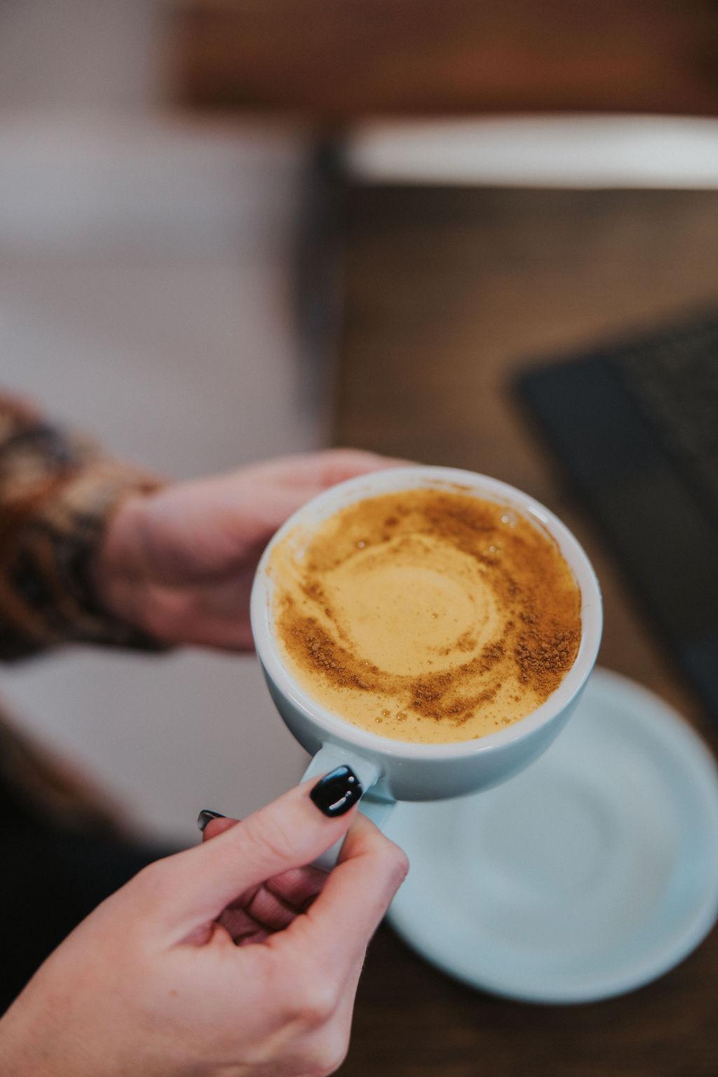 One of our delicious coffees and bagels